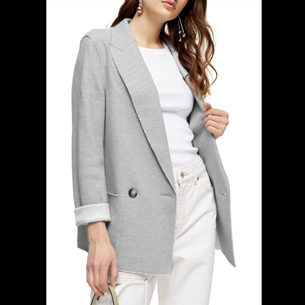 NWOT Topshop Raw Edge Boyfriend Jacket / Size 14